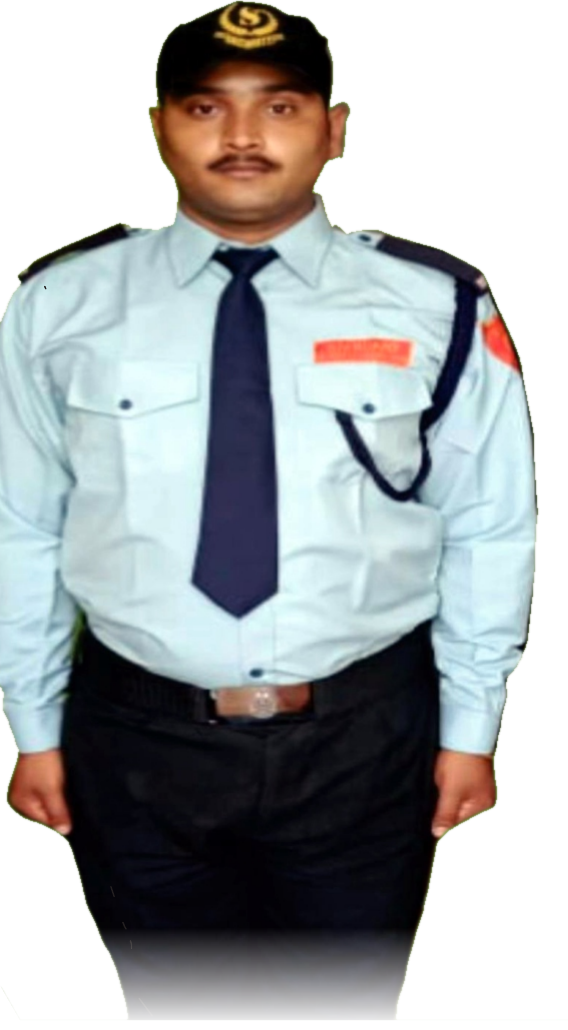 Uniformed SSPS security guard on duty